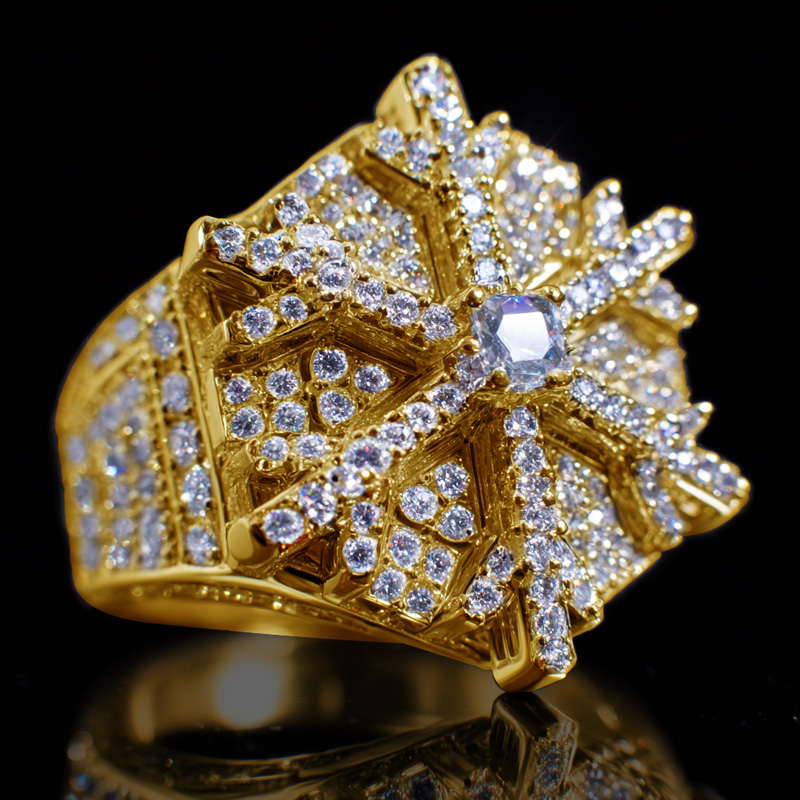 Iced Out snowflake Ring