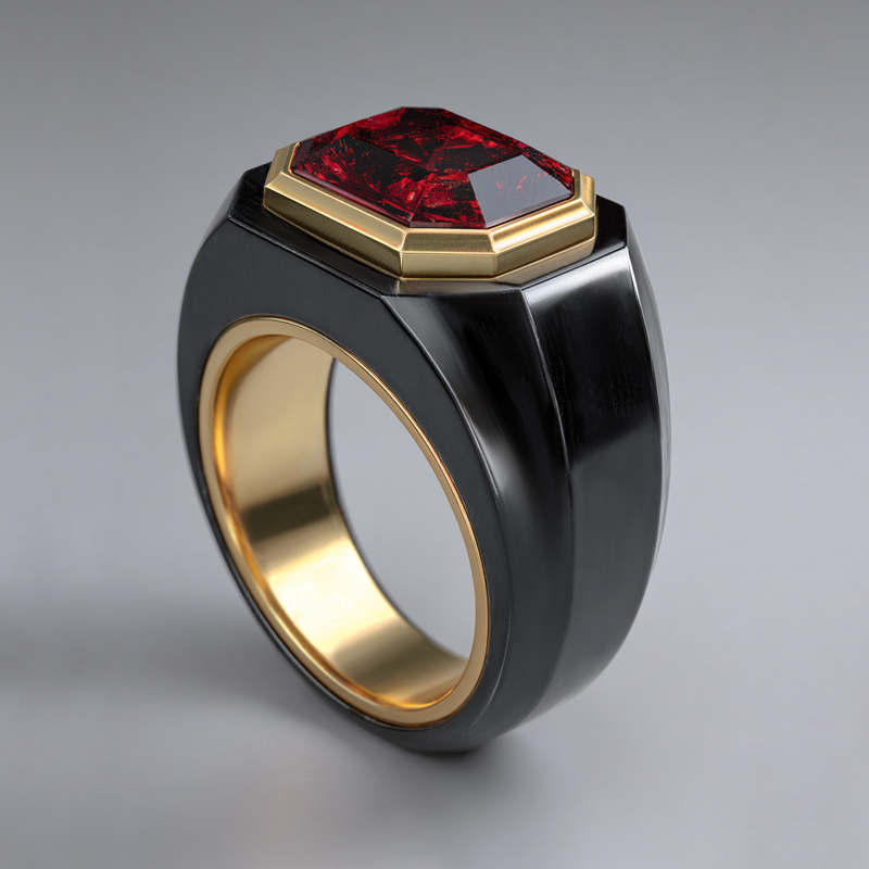 Iced Ruby Signet Ring