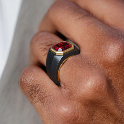 Iced Ruby Signet Ring