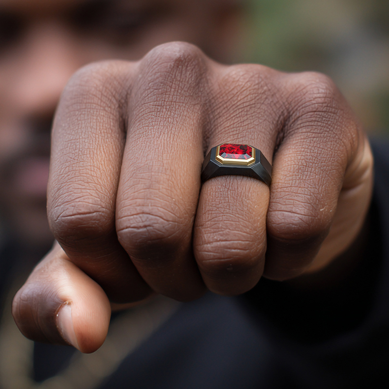 Iced Ruby Signet Ring