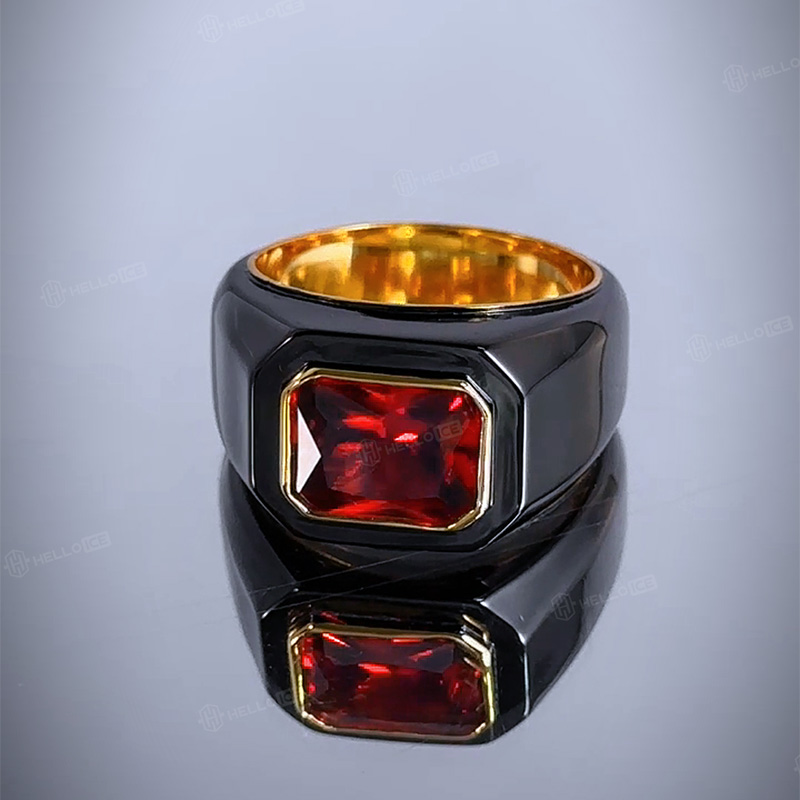 Iced Ruby Signet Ring