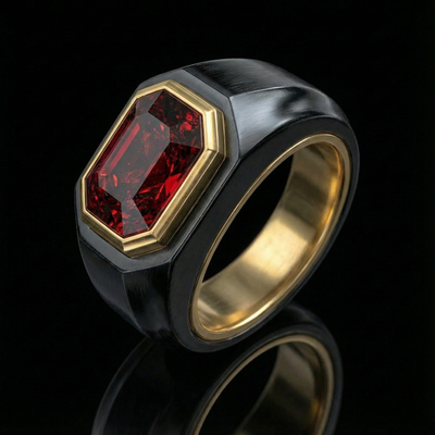 Iced Ruby Signet Ring