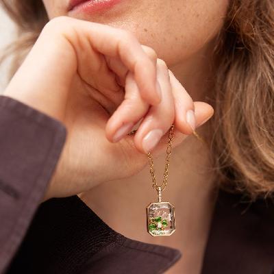 Personalized Baguette Locket Pendant