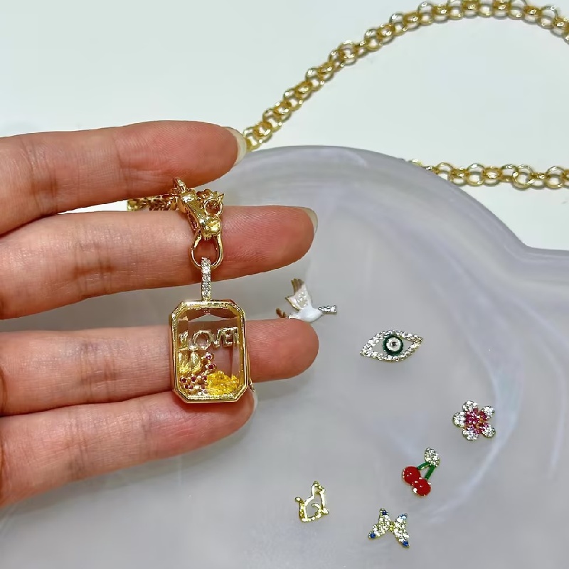 Personalized Baguette Locket Pendant Personalized Baguette Locket Pendant