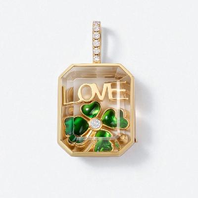 Personalized Baguette Locket Pendant