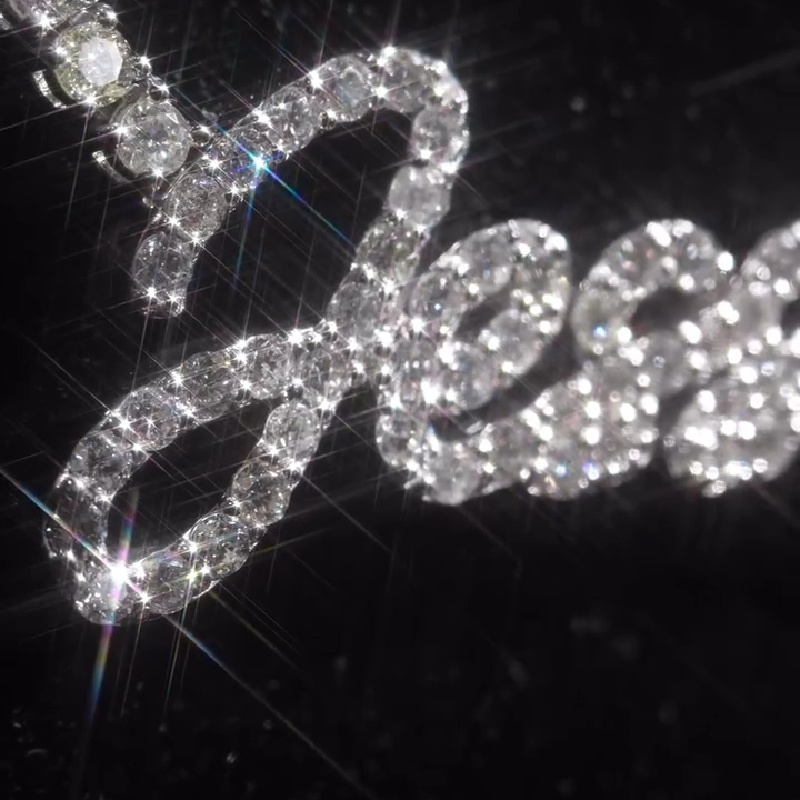 Personalized Name VVS Moissanite Tennis Necklace Personalized Name VVS Moissanite Tennis Necklace