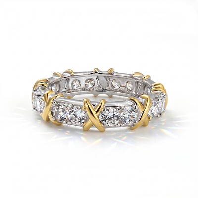 1.28ct. tw. Round Cut VVS Moissanite Pave Wedding Band