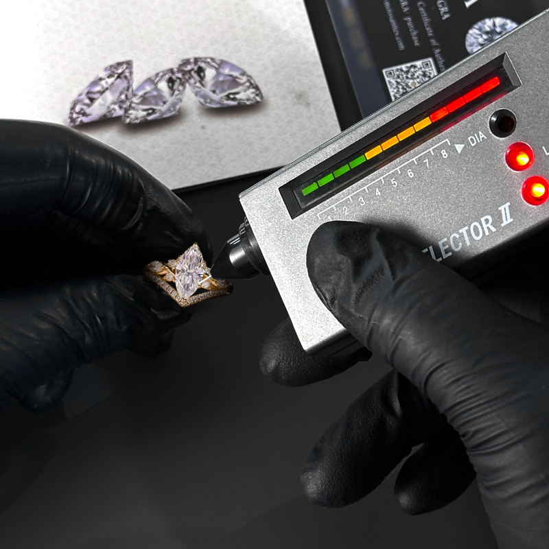 2.35CT Marquise Cut VVS Moissanite Pave Engagement Ring Set