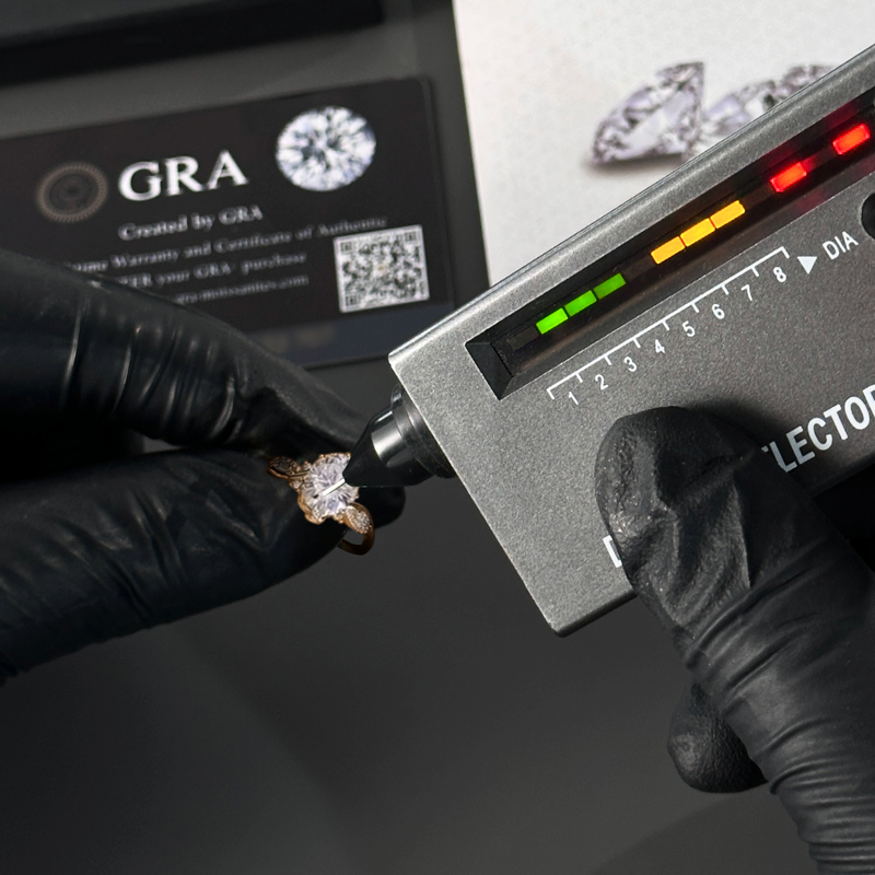 3.46CT Oval Cut VVS Moissanite Side Stone Engagement Ring