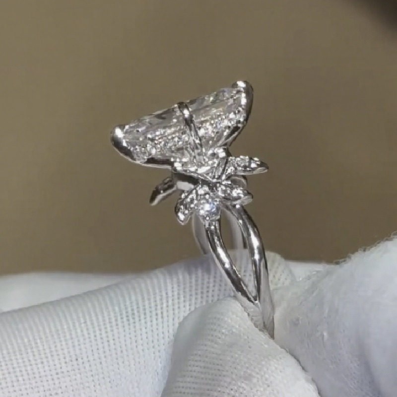 6.54CT Radiant Cut Moissanite Nature-Inspired Engagement Ring