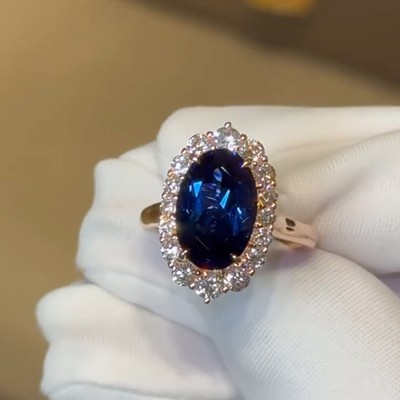 5.3CT Oval Cut Gemstone Vintage-Inspired Engagement Ring