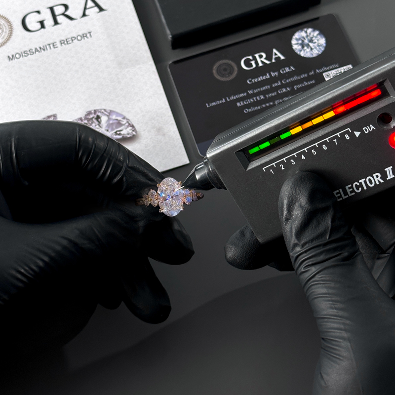 3.47CT Oval Cut VVS Moissanite Sparkling Engagement Ring