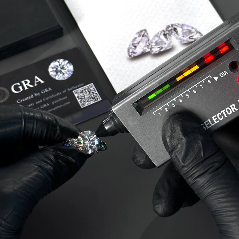 5.78CT Round Cut VVS Moissanite Pave Engagement Ring