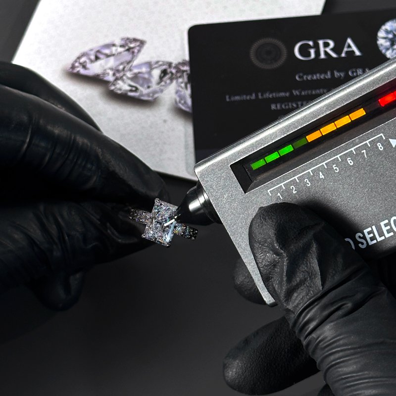 12.78CT Radiant Cut VVS Moissanite Pave Engagement Ring