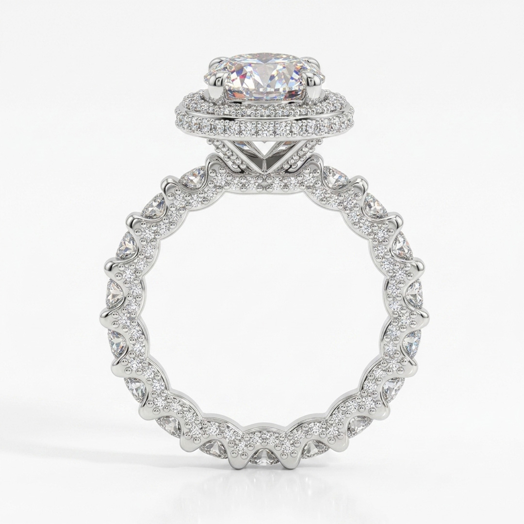 6.12CT Oval Cut VVS Moissanite Halo Engagement Ring 6.12CT Oval Cut VVS Moissanite Halo Engagement Ring