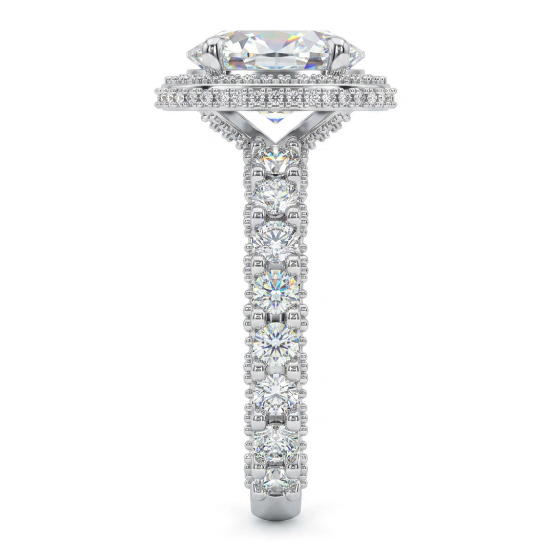 6.12CT Oval Cut VVS Moissanite Halo Engagement Ring 6.12CT Oval Cut VVS Moissanite Halo Engagement Ring