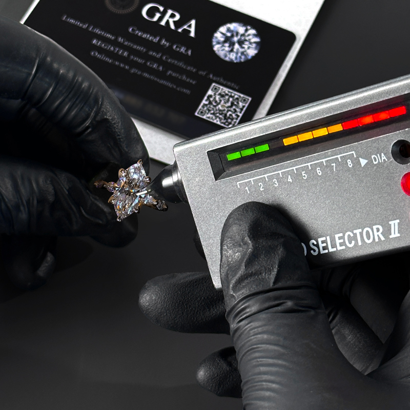 3.64CT Marquise Cut VVS Moissanite Side Stone Engagement Ring