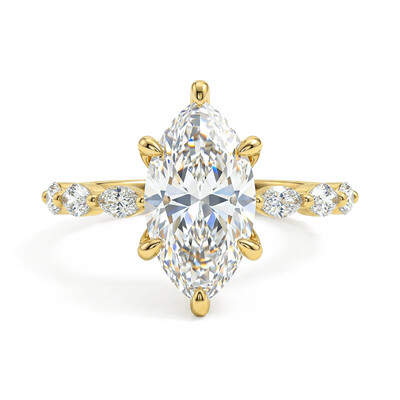 3.64ct. tw. Marquise Cut VVS Moissanite Side Stone Engagement Ring