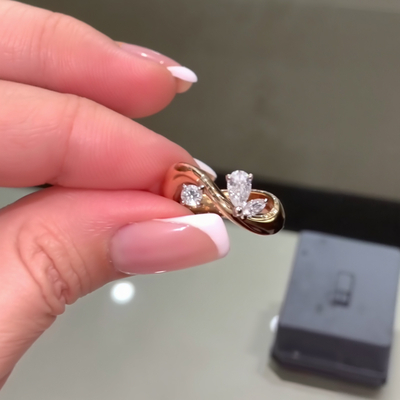 0.75CT Multi-Shaped VVS Moissanite Wavy Band Ring