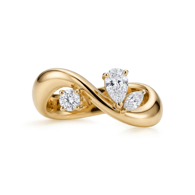 0.45ct TCW Multi-Shaped VVS Moissanite Wavy Band Ring