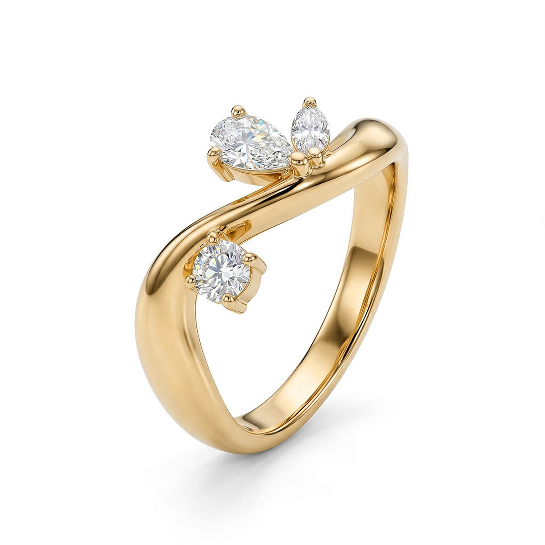 0.45ct. tw. Multi-Shaped VVS Moissanite Wavy Band Ring