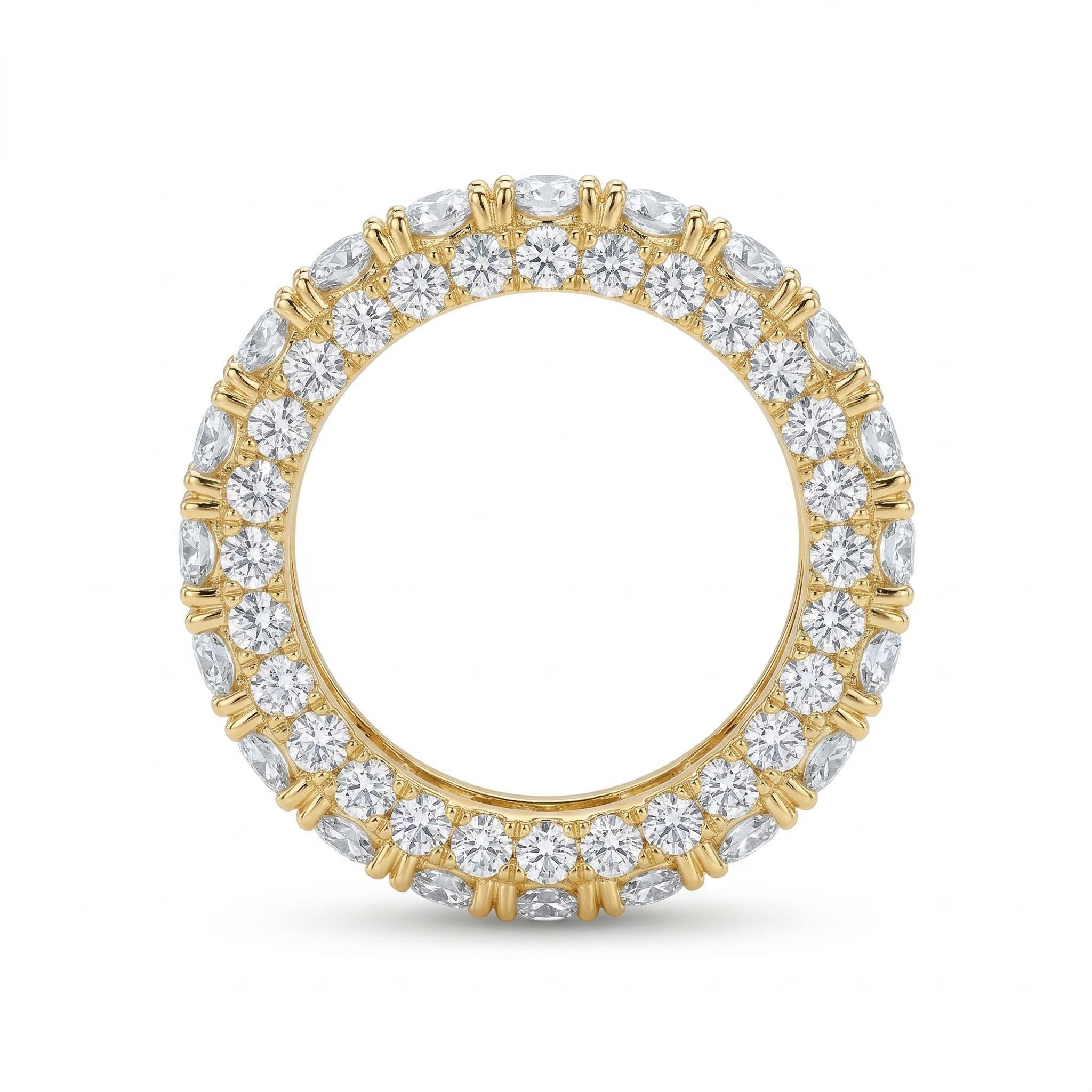 12.6CT Round Cut VVS Moissanite Pave Wedding Band