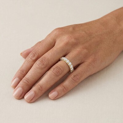 12.6CT Round Cut VVS Moissanite Pave Wedding Band