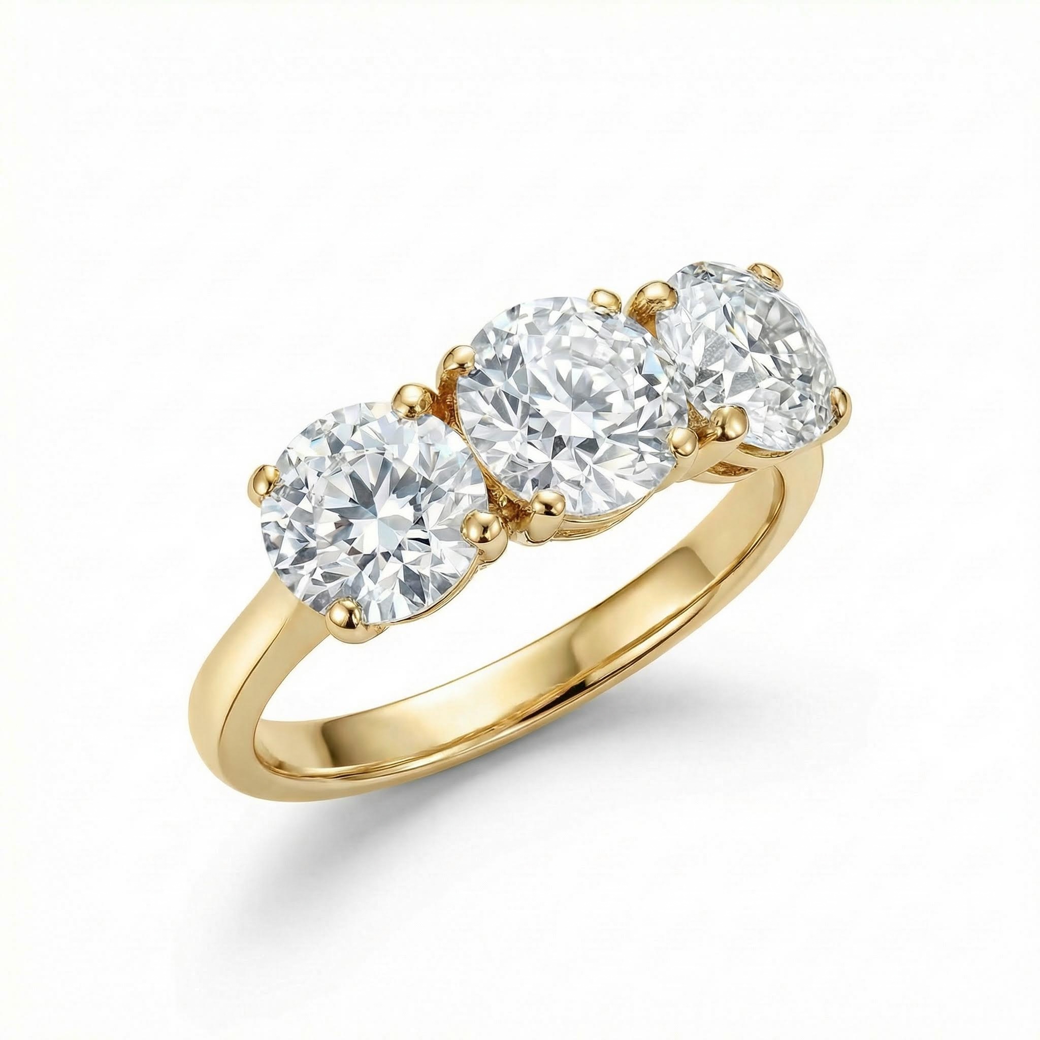 2.5CT Round Cut VVS Moissanite Three Stone Engagement Ring 2.5CT Round Cut VVS Moissanite Three Stone Engagement Ring