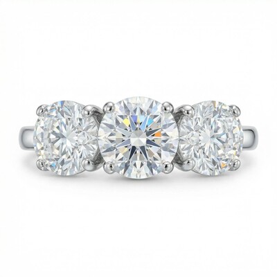 2.5CT Round Cut VVS Moissanite Three Stone Engagement Ring 2.5CT Round Cut VVS Moissanite Three Stone Engagement Ring