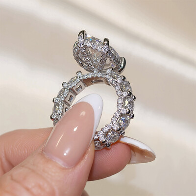 10.93CT Marquise Cut VVS Moissanite Pave Engagement Ring