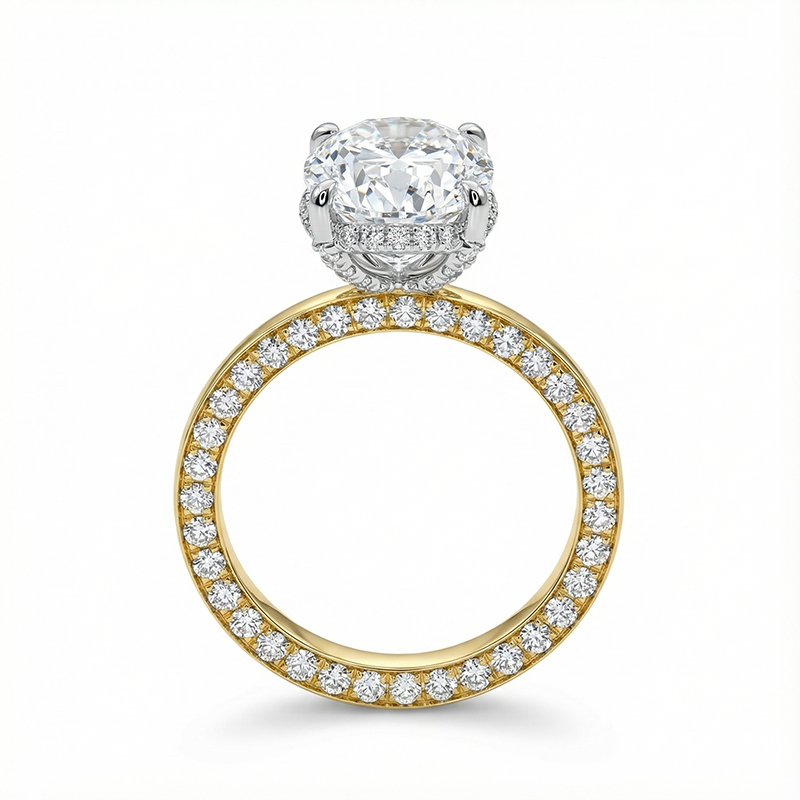 3.41CT Oval Cut VVS Moissanite Pave Engagement Ring 3.41CT Oval Cut VVS Moissanite Pave Engagement Ring