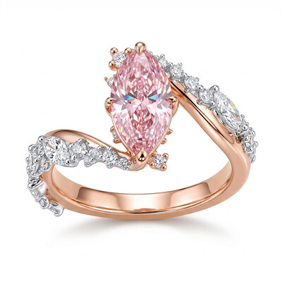 5.95CT Pink Marquise Cut Twisted Gemstone Engagement Ring