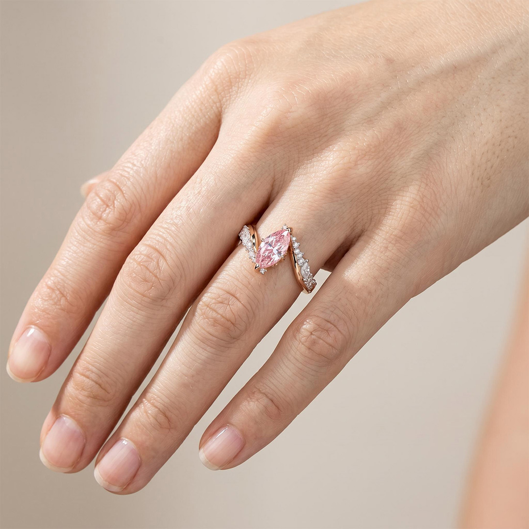 5.95CT Pink Marquise Cut Twisted Gemstone Engagement Ring 5.95CT Pink Marquise Cut Twisted Gemstone Engagement Ring