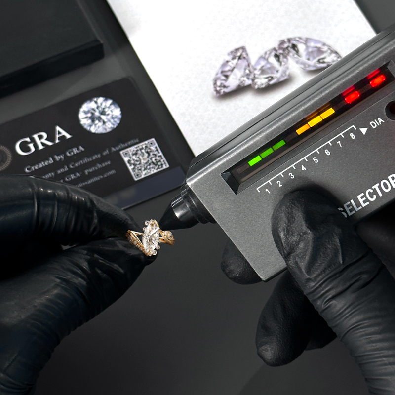 5.95CT Marquise Cut VVS Moissanite Pave Engagement Ring