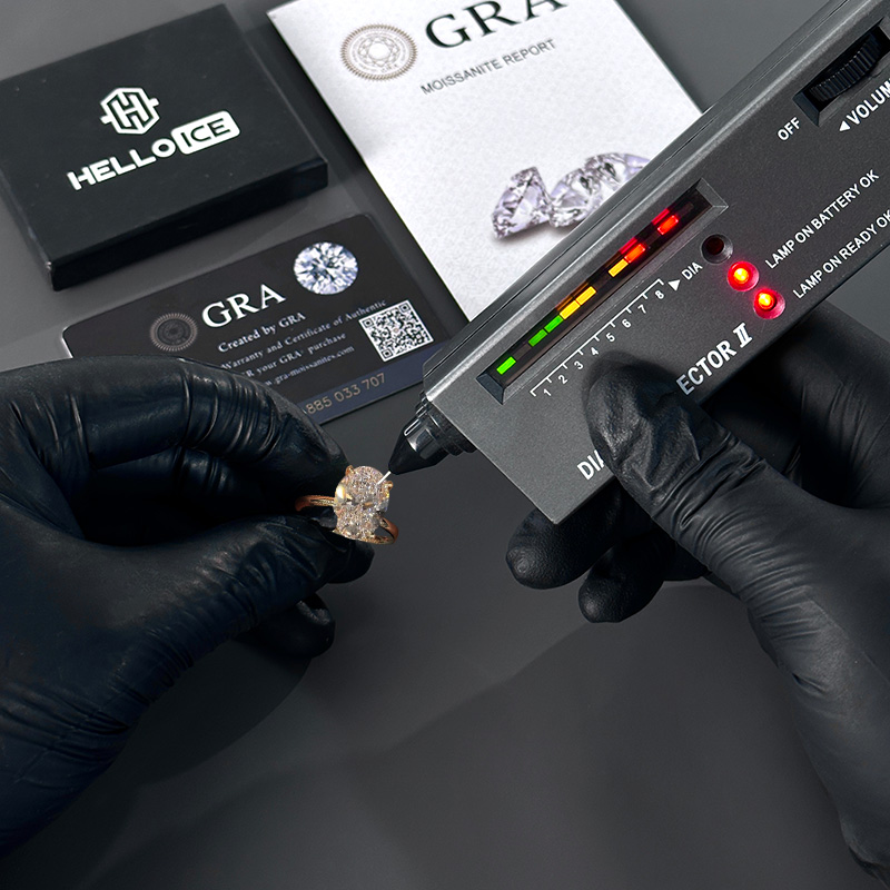 5.7CT Oval Cut VVS Moissanite Pave Engagement Ring Set