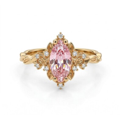 2.15CT Marquise Cut Diamond Vintage Engagement Ring