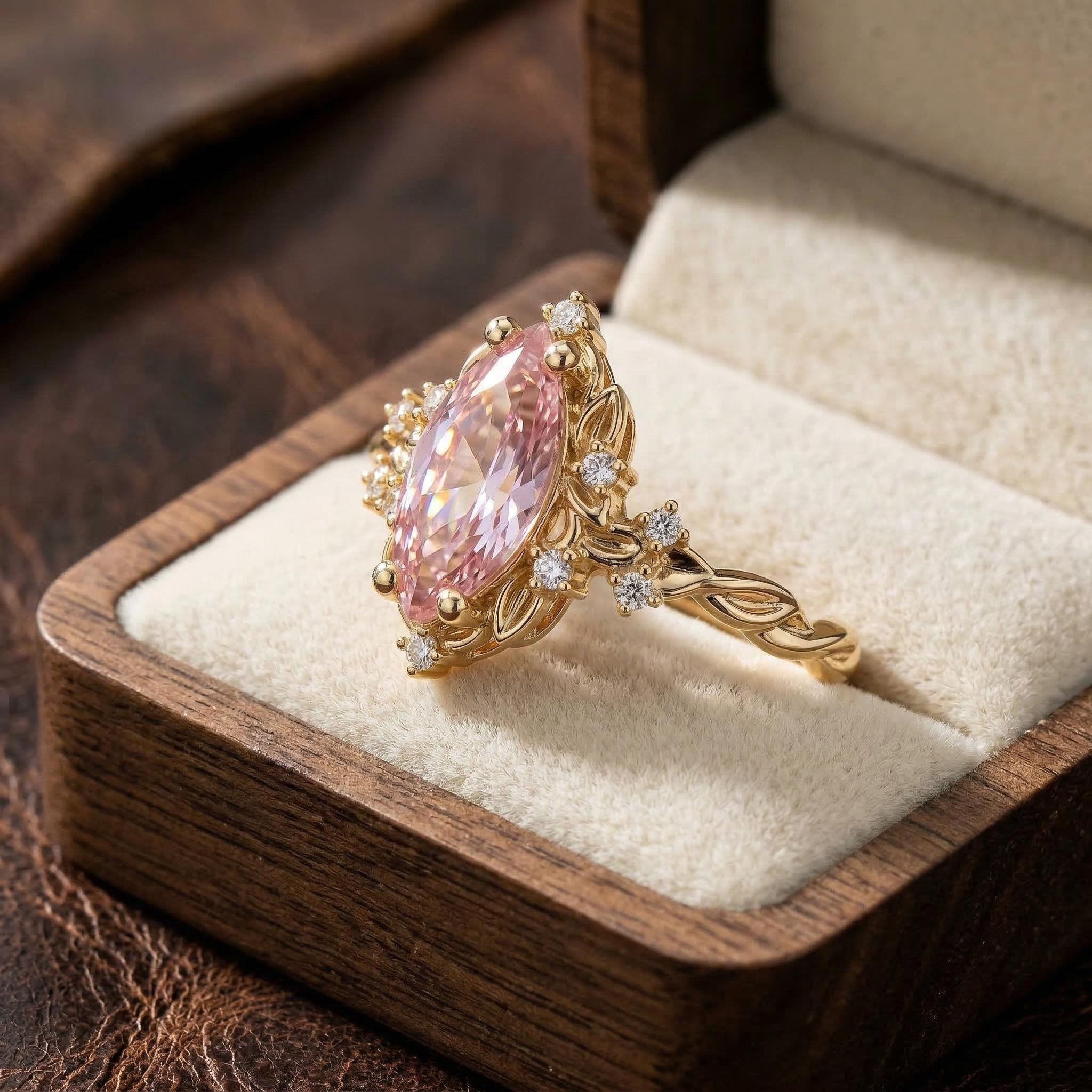 2.15CT Marquise Cut Diamond Vintage Engagement Ring