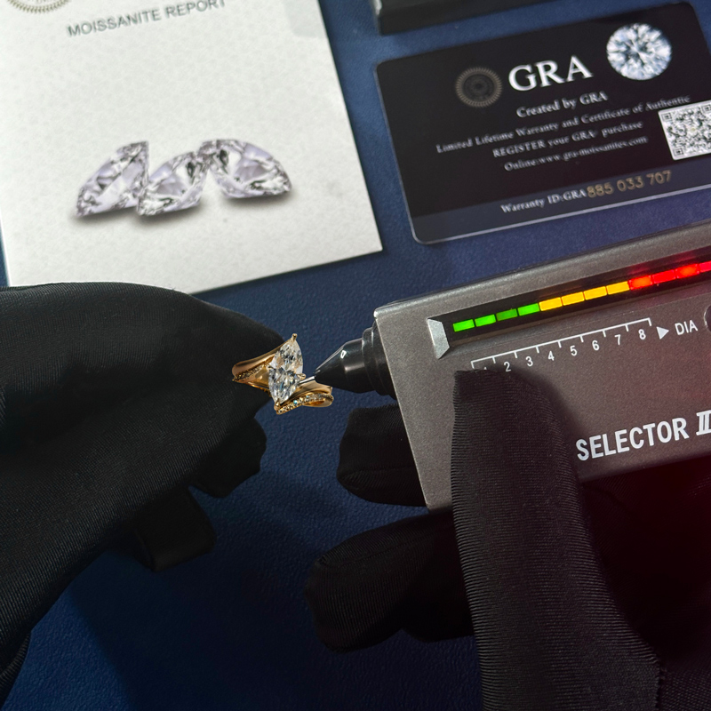 4.3CT Marquise Cut VVS Moissanite Twisted Engagement Ring Set