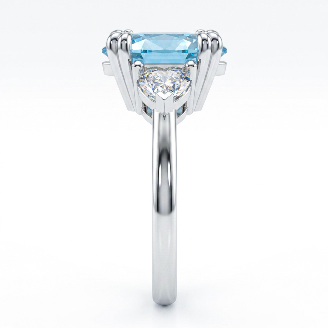 6CT Blue Oval Cut Three Stone Diamond Engagement Ring 6CT Blue Oval Cut Three Stone Diamond Engagement Ring