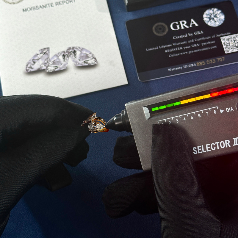 2.4CT Pear Cut VVS Moissanite Twisted Engagement Ring Set