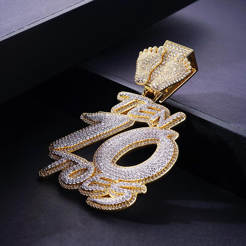 Custom S925 Iced Unique Letter Pendant Deposit