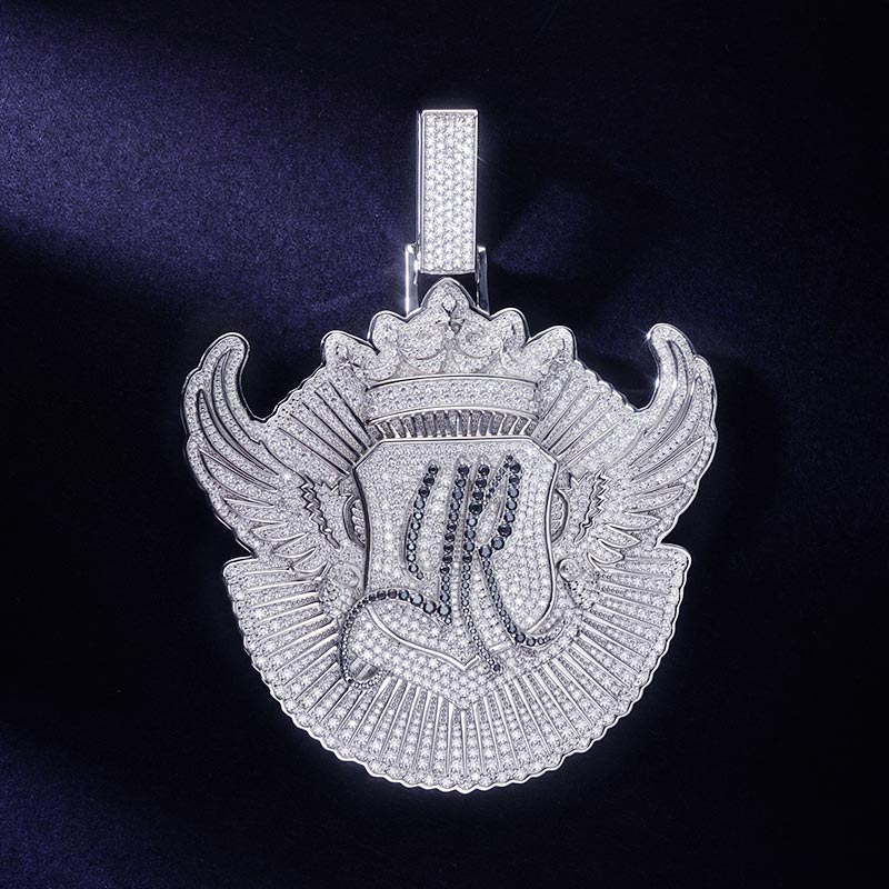 Custom S925 & VVS1 Moissanite Unique Letter & Wing Pendant Deposit