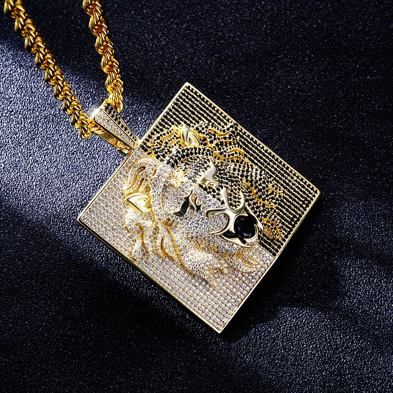 Custom S925 Iced Unique Yellow Lion Pendant Deposit