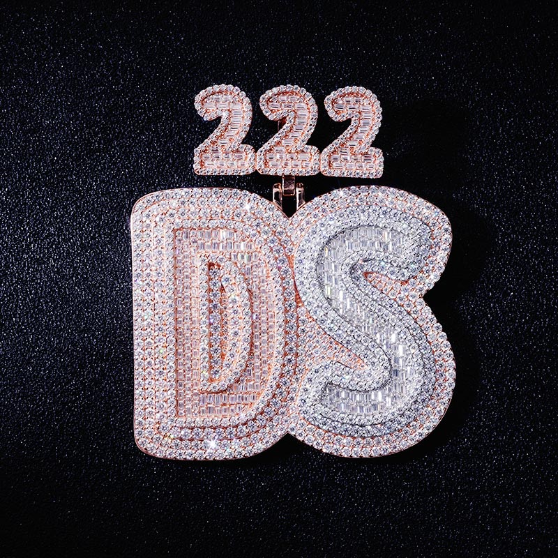 Custom S925 & VVS1 Buggette Moissanite Two-tone Letter Pendant Deposit