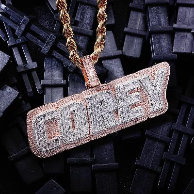 Custom S925 & VVS1 Buggette Moissanite Two-tone Letter Pendant Deposit