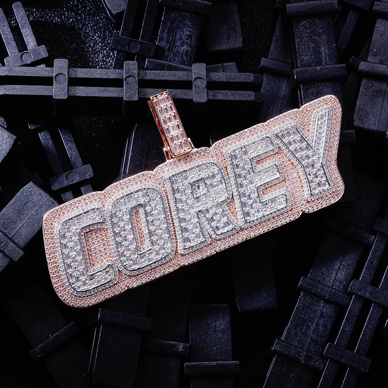 Custom S925 & VVS1 Buggette Moissanite Two-tone Letter Pendant Deposit