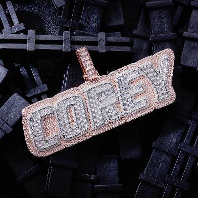 Custom S925 & VVS1 Buggette Moissanite Two-tone Letter Pendant Deposit