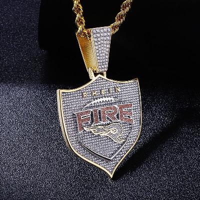 Custom S925 Iced Unique Shield & Letters Pendant Deposit