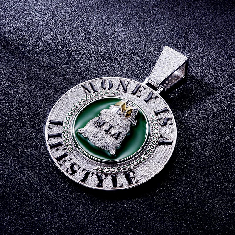 Custom S925 & VVS1 Moissanite Round Letter & Enamel Pendant Deposit
