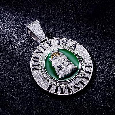 Custom S925 & VVS1 Moissanite Round Letter & Enamel Pendant Deposit